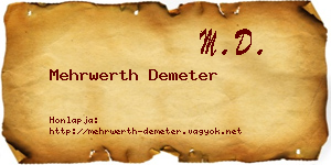 Mehrwerth Demeter névjegykártya